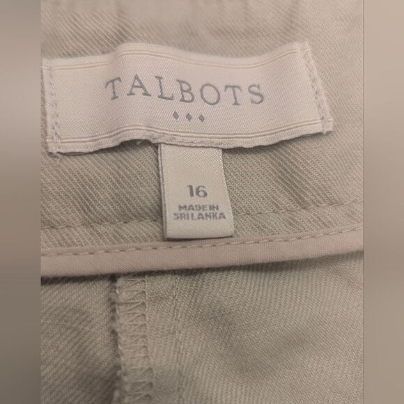 Talbots Heritage Women's Casual Linen Blend Drawstring Pants Beige Wide Leg 16 - Picture 6 of 10